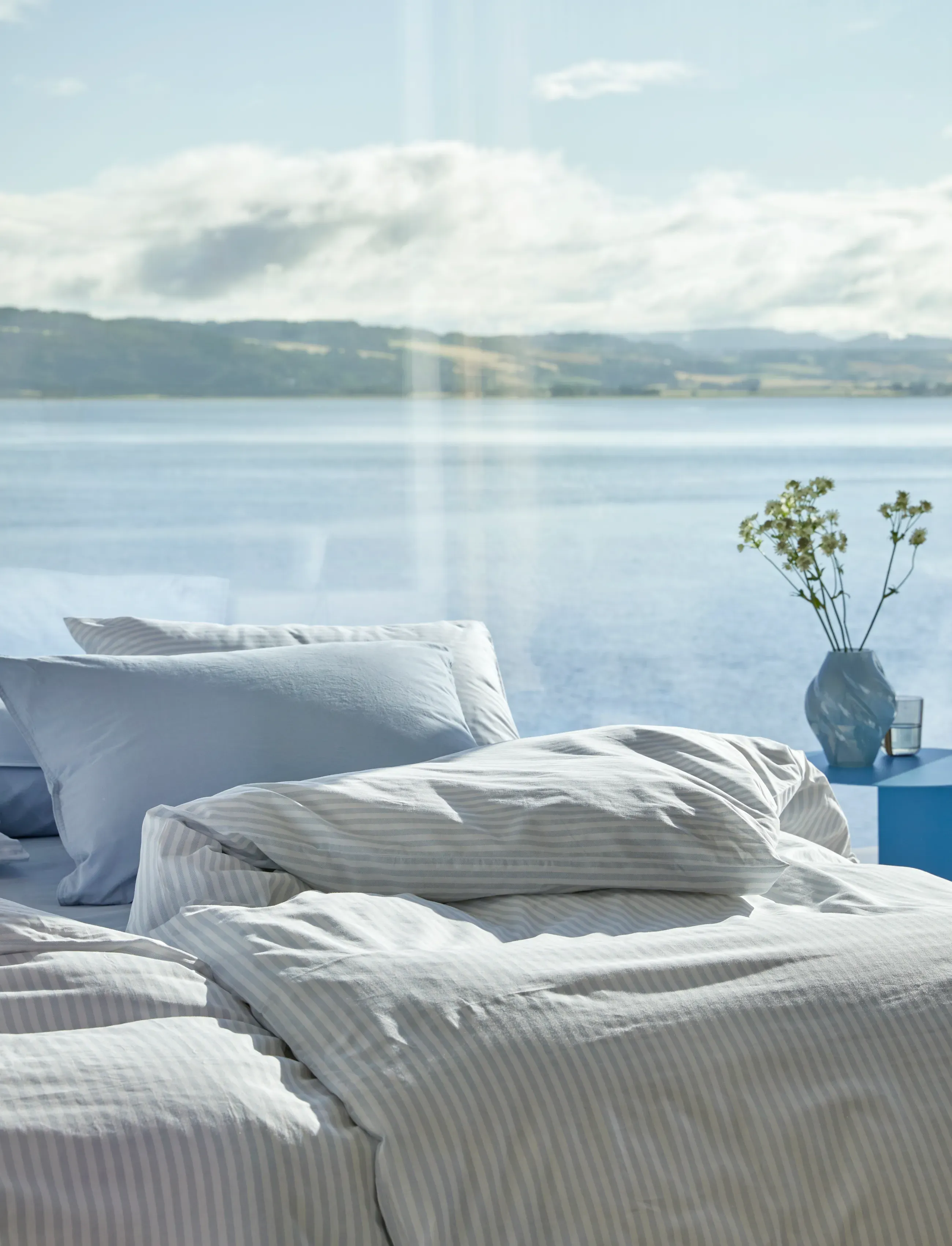 Høie of Scandinavia Tor Cotton Bed Set, 140X220/60X63, Blue, Sengetekstiler > Sengesæt, Unisex