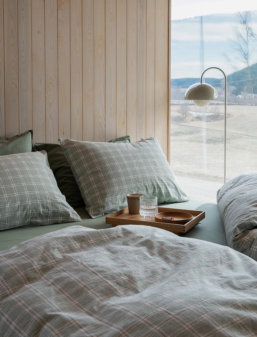 Høie of Scandinavia - Jonathan sett dempet grønn N - patalynės komplektai - muted green - 0