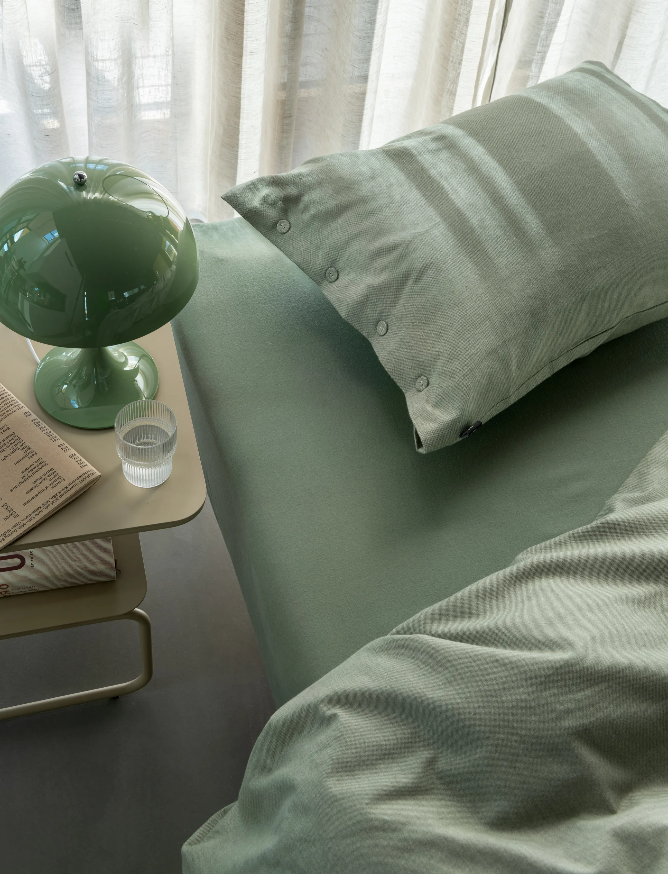 Høie of Scandinavia  - Emil sett dempet grønn N xl - bed sets - muted green - 2