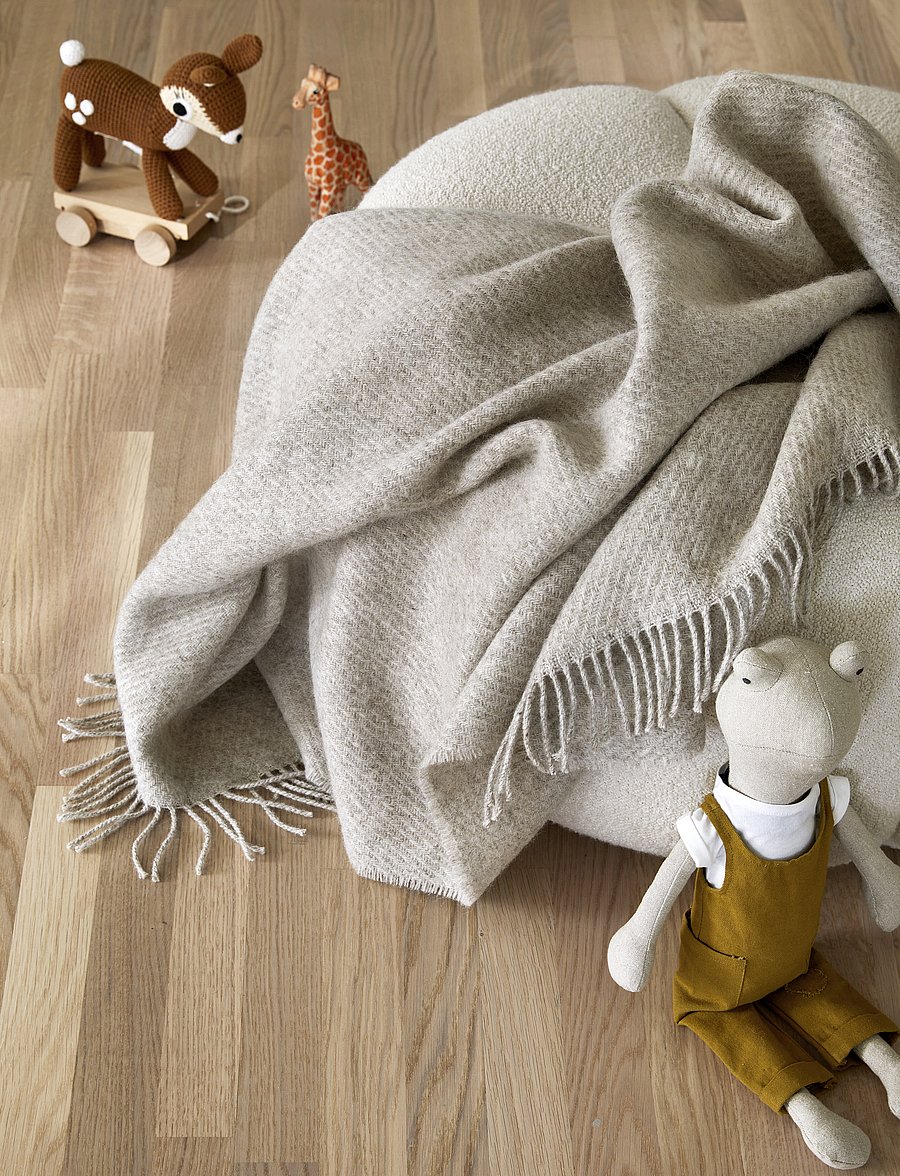 Høie of Scandinavia - Falketind wool blanket - decken - natural beige - 1