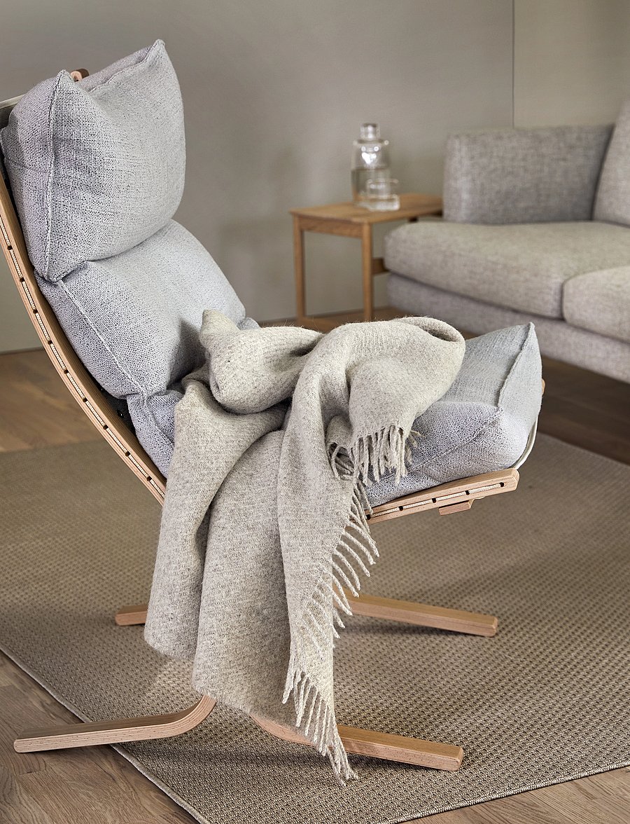 Høie of Scandinavia - Falketind pledd naturlig beige - tekid ja padjad - natural beige - 0