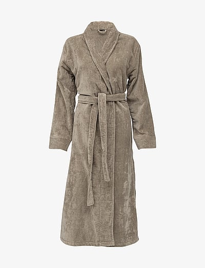 Høie of Scandinavia Svanen terry velour robe - Tekstiilid - BEIGE / grey