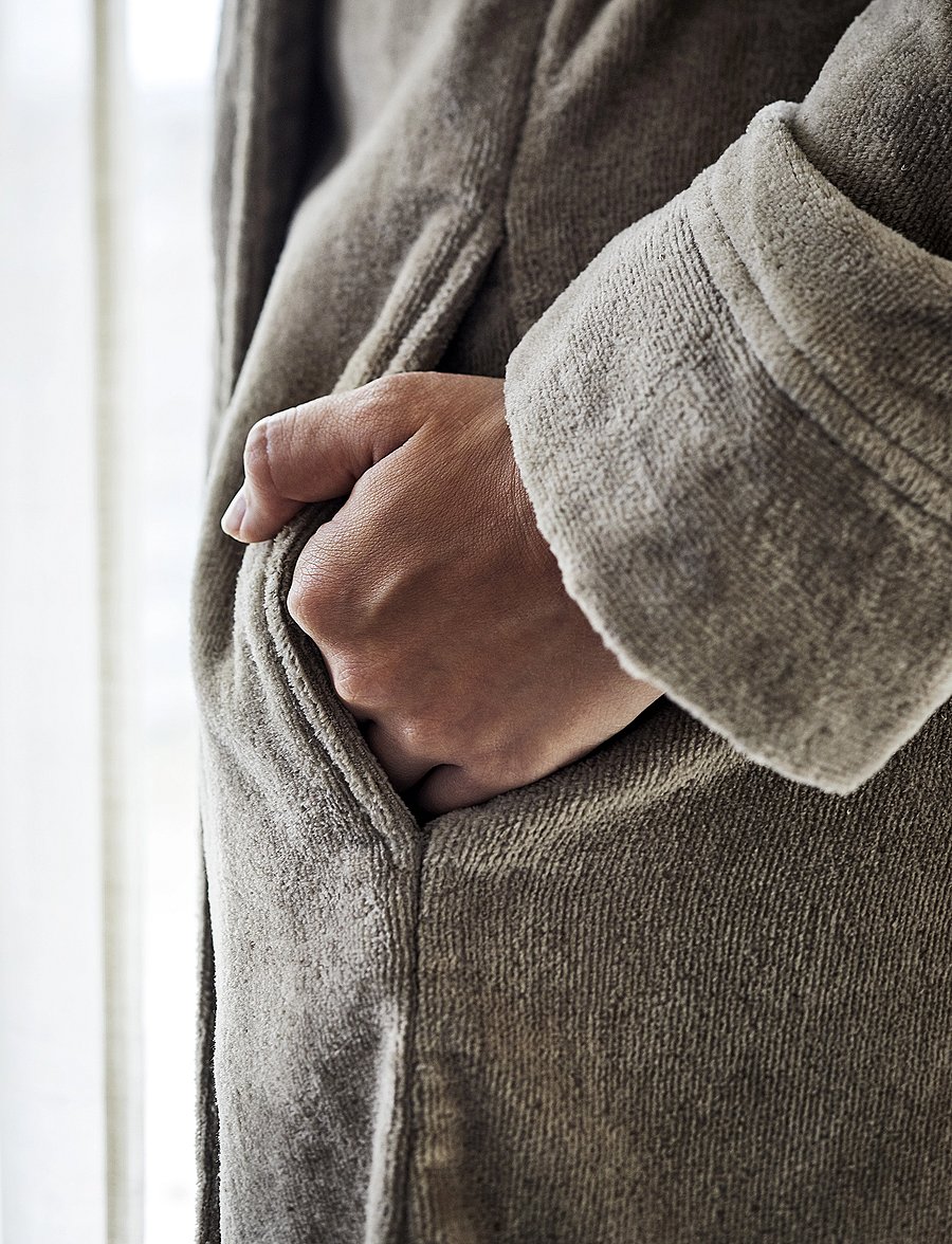 Høie of Scandinavia - Svanen terry velour robe - alltags-style - beige - 3