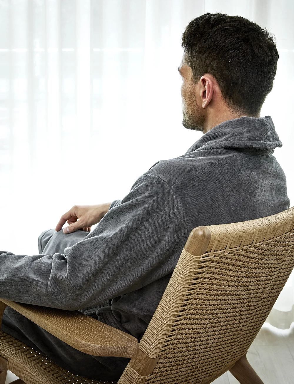 Høie of Scandinavia - Herkules terry velour robe - shop by price - steel grey - 2