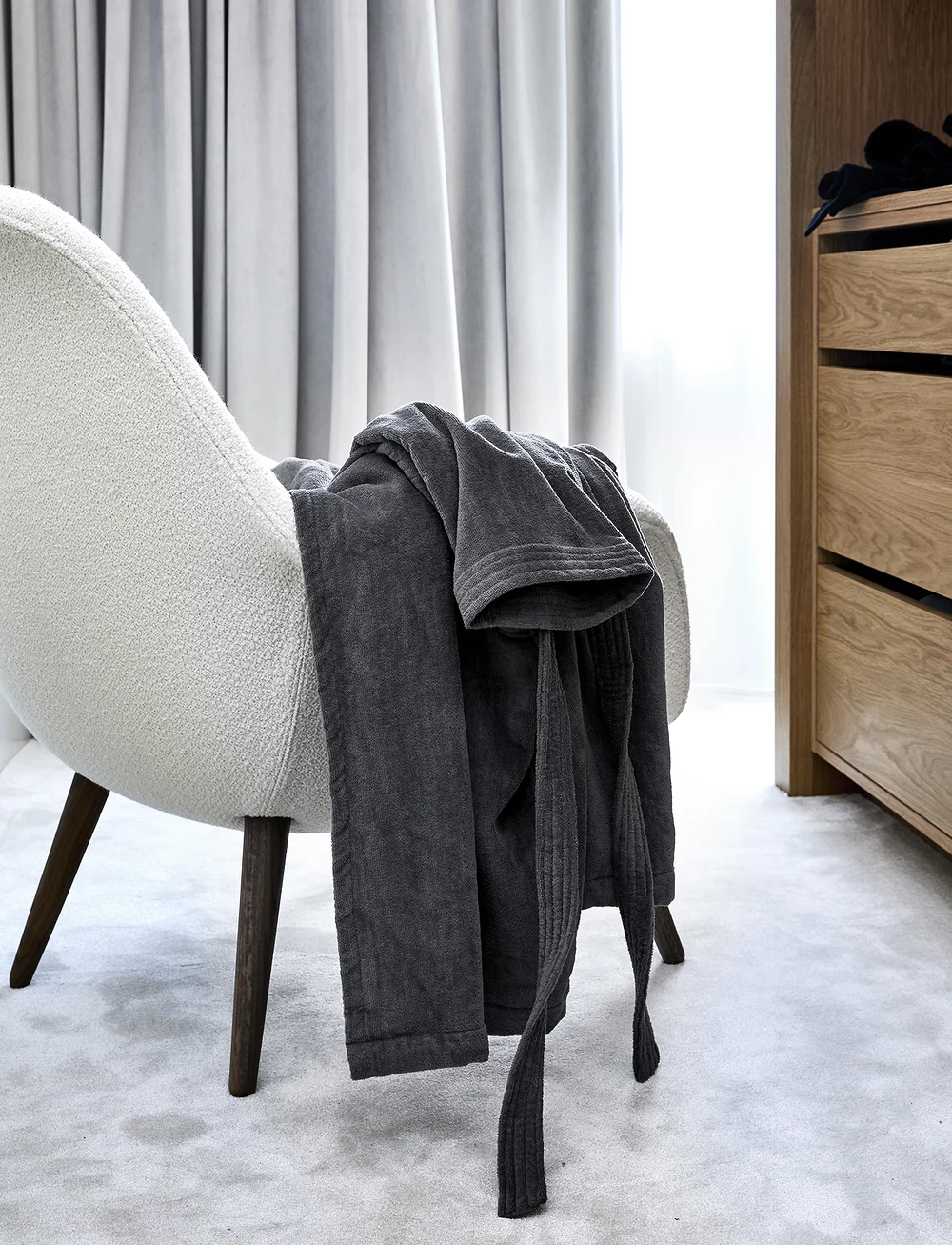 Høie of Scandinavia - Herkules terry velour robe - shop by price - steel grey - 3