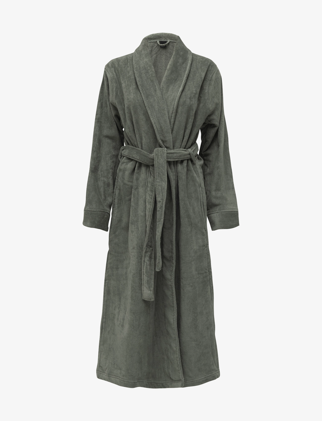 Høie of Scandinavia  Svanen terry velour robe - Robes - NORDIC GREEN / grey