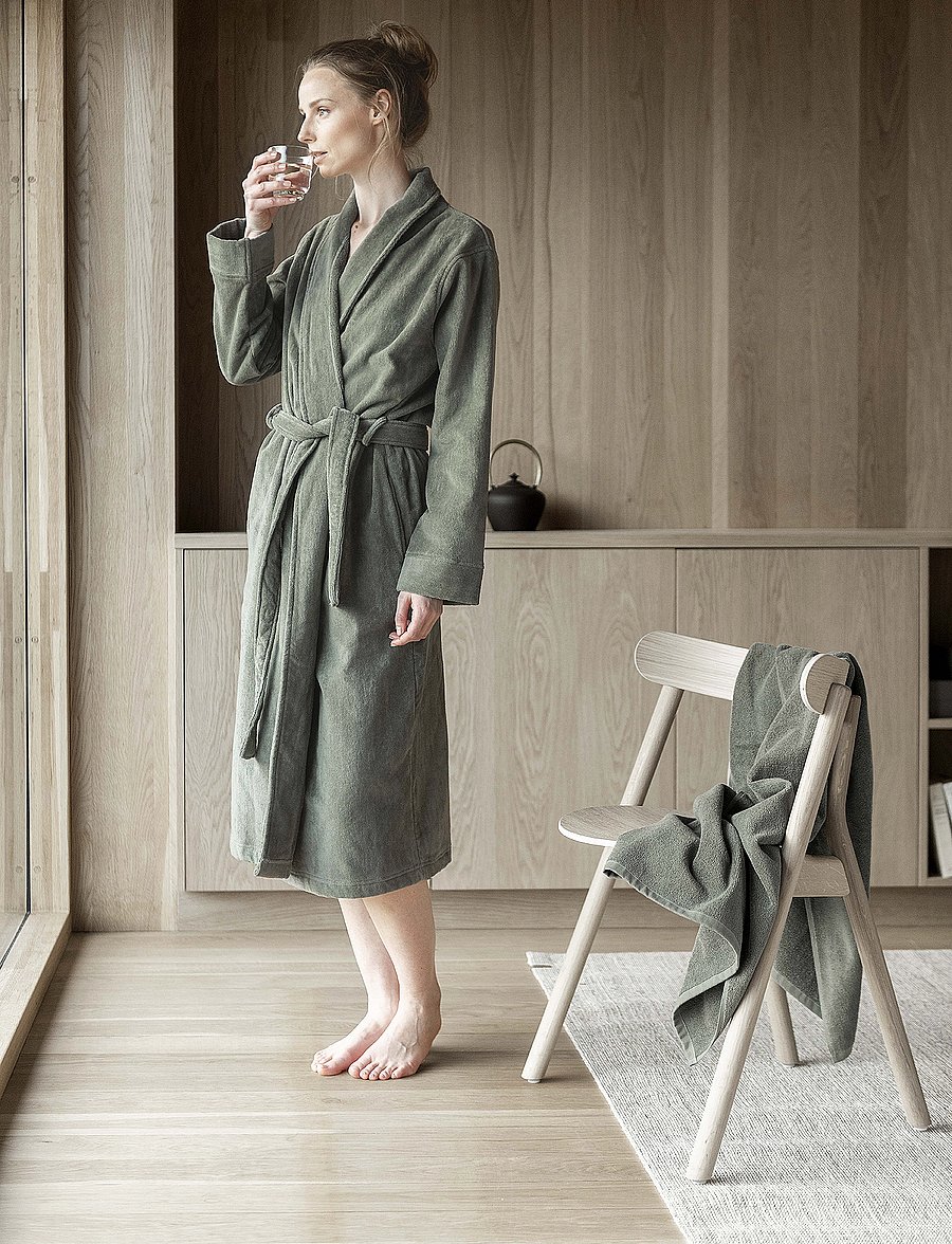 Høie of Scandinavia - Svanen terry velour robe - igapäevane stiil - nordic green - 0