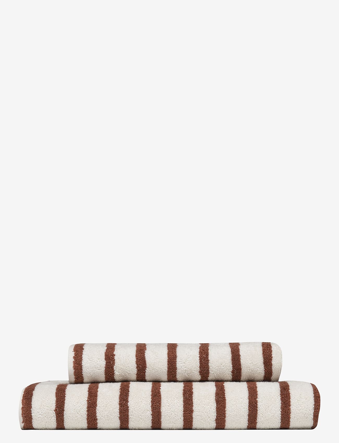 Høie of Scandinavia  - Everyday Stripe cotton towel - alhaisimmat hinnat - terracotta - 0