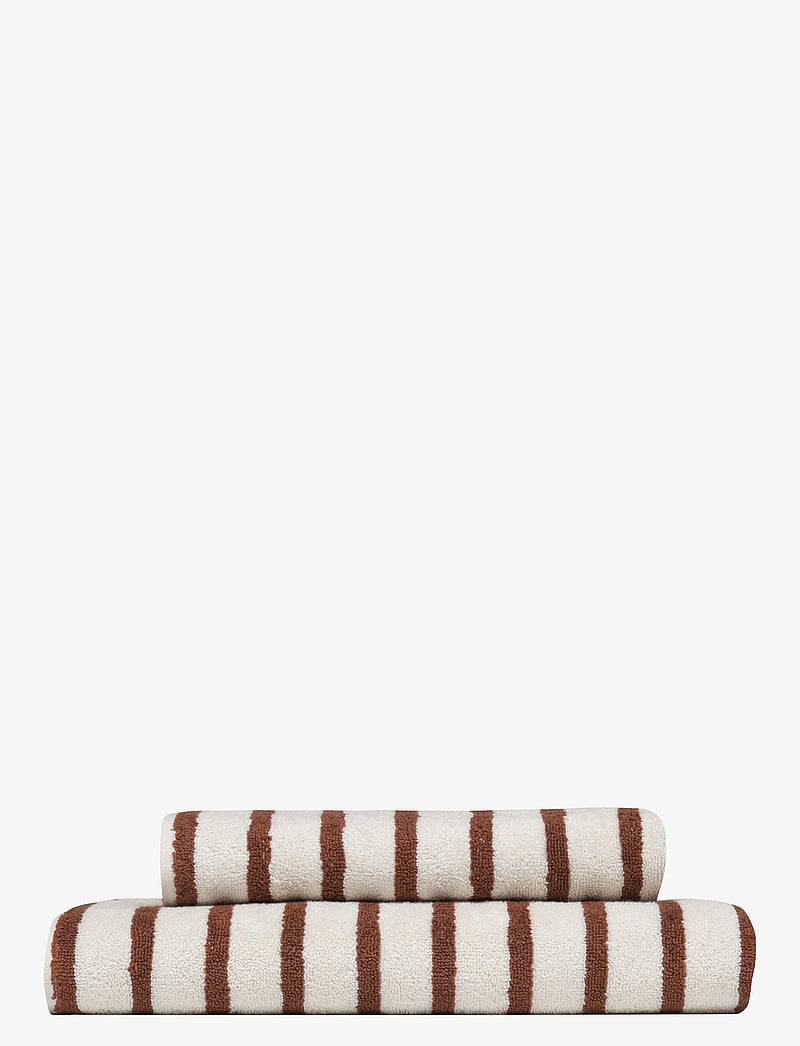 Høie of Scandinavia - Everyday Stripe cotton towel - nach preis einkaufen - terracotta - 1