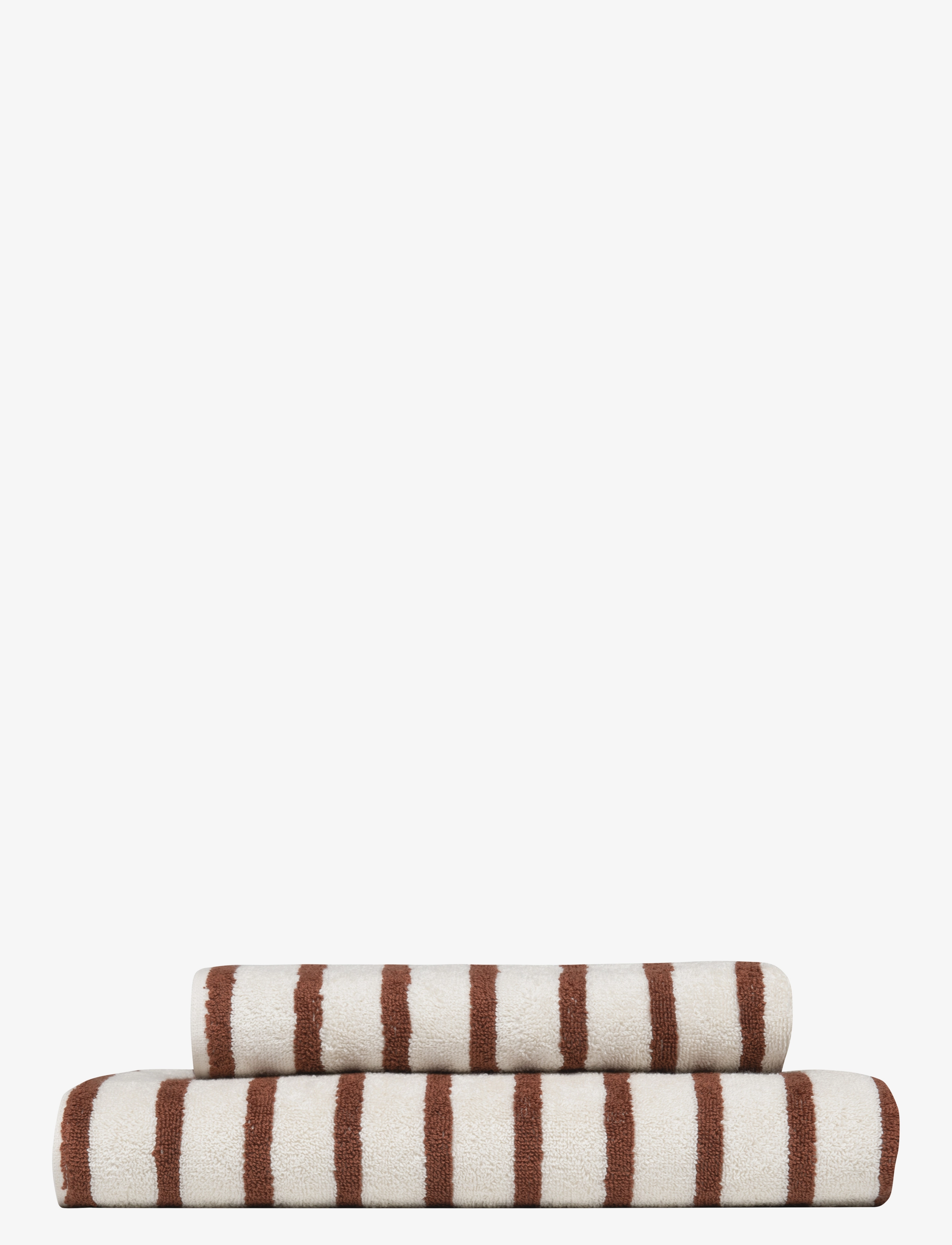Høie of Scandinavia  Everyday Stripe cotton towel - Badezimmer - TERRACOTTA / beige