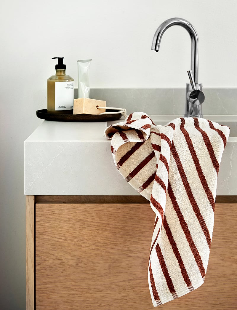 Høie of Scandinavia - Everyday Stripe cotton towel - nach preis einkaufen - terracotta - 0