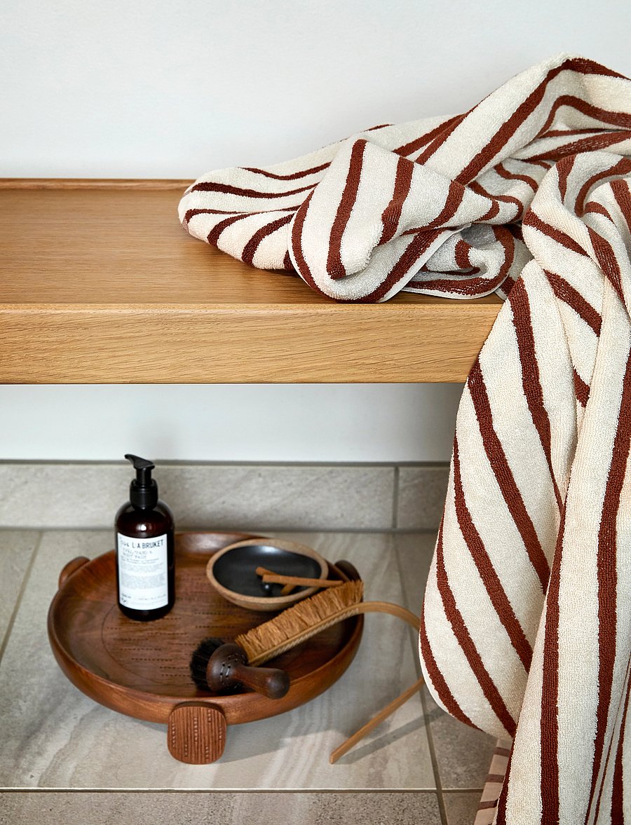 Høie of Scandinavia - Everyday Stripe cotton towel - nach preis einkaufen - terracotta - 3