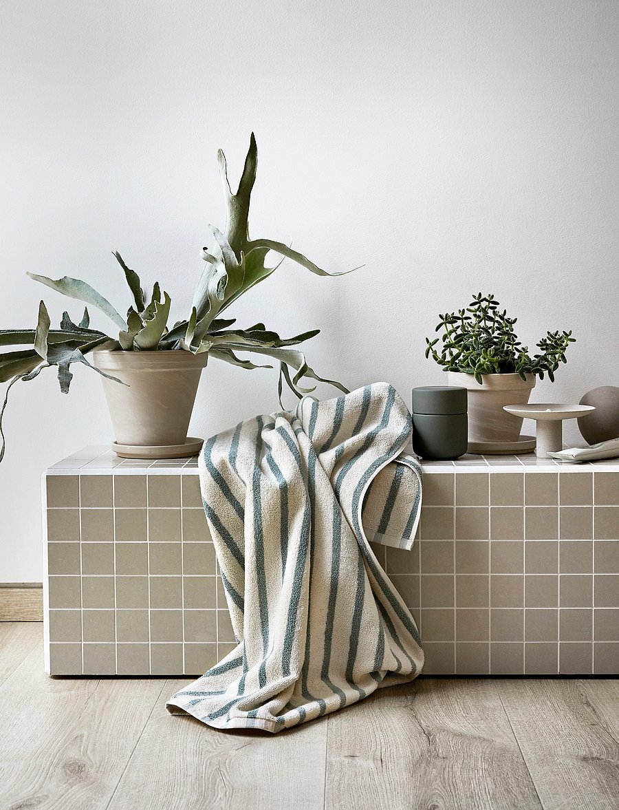 Høie of Scandinavia - Everyday Stripe cotton towel - nach preis einkaufen - aqua - 4