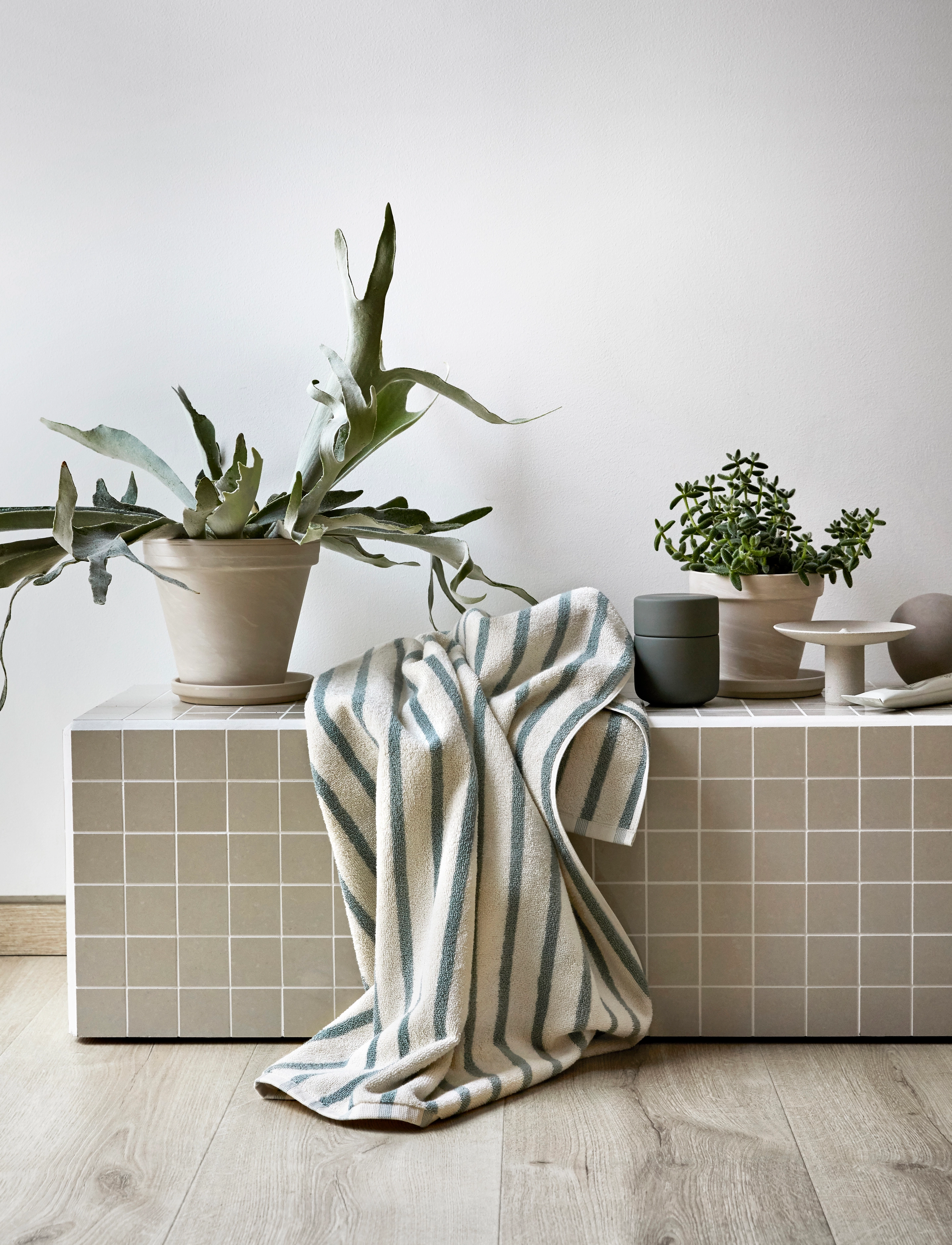 Høie of Scandinavia  - Everyday Stripe cotton towel - nach preis einkaufen - aqua - 3