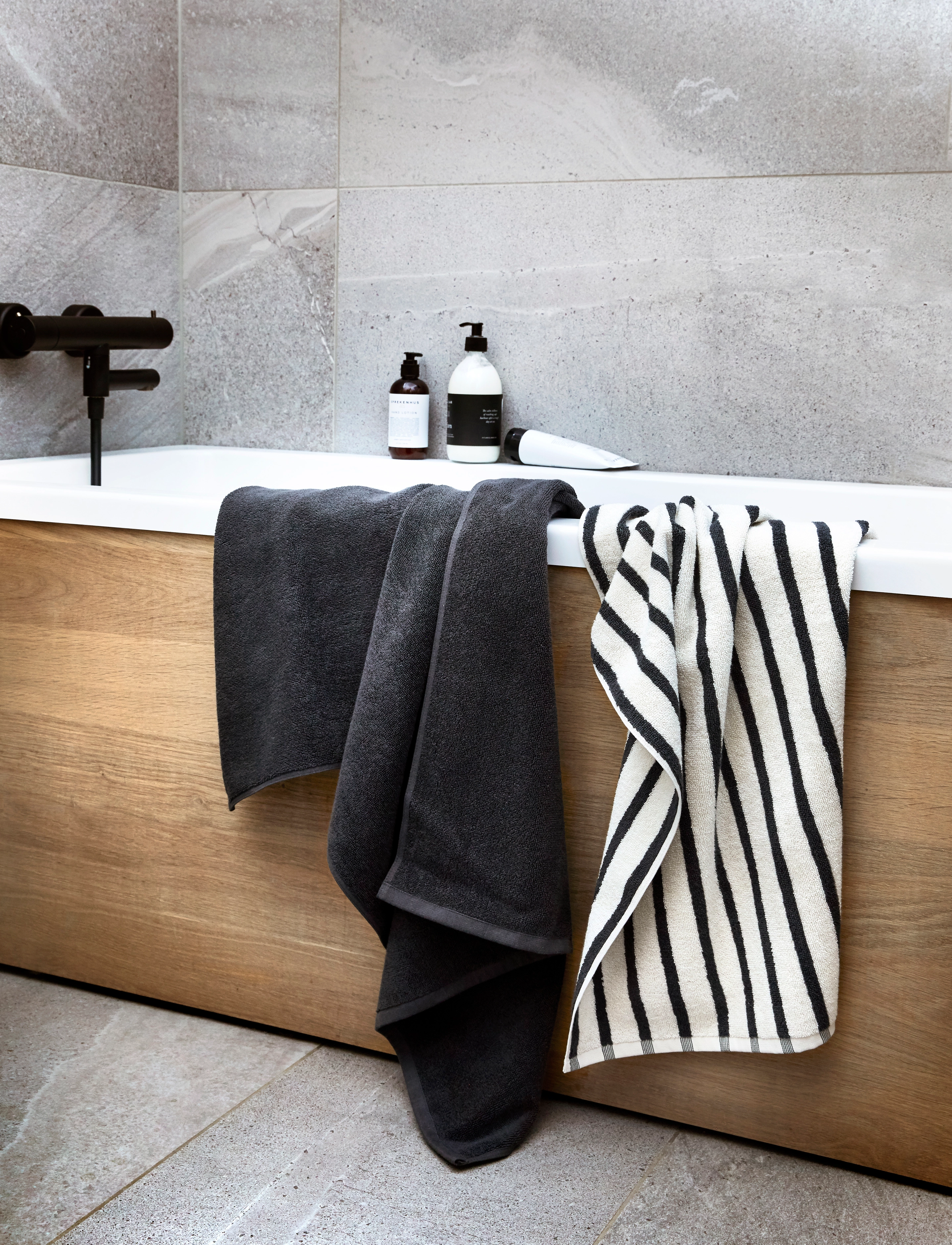 Høie of Scandinavia - Everyday Stripe cotton towel - nach preis einkaufen - anthracite - 3
