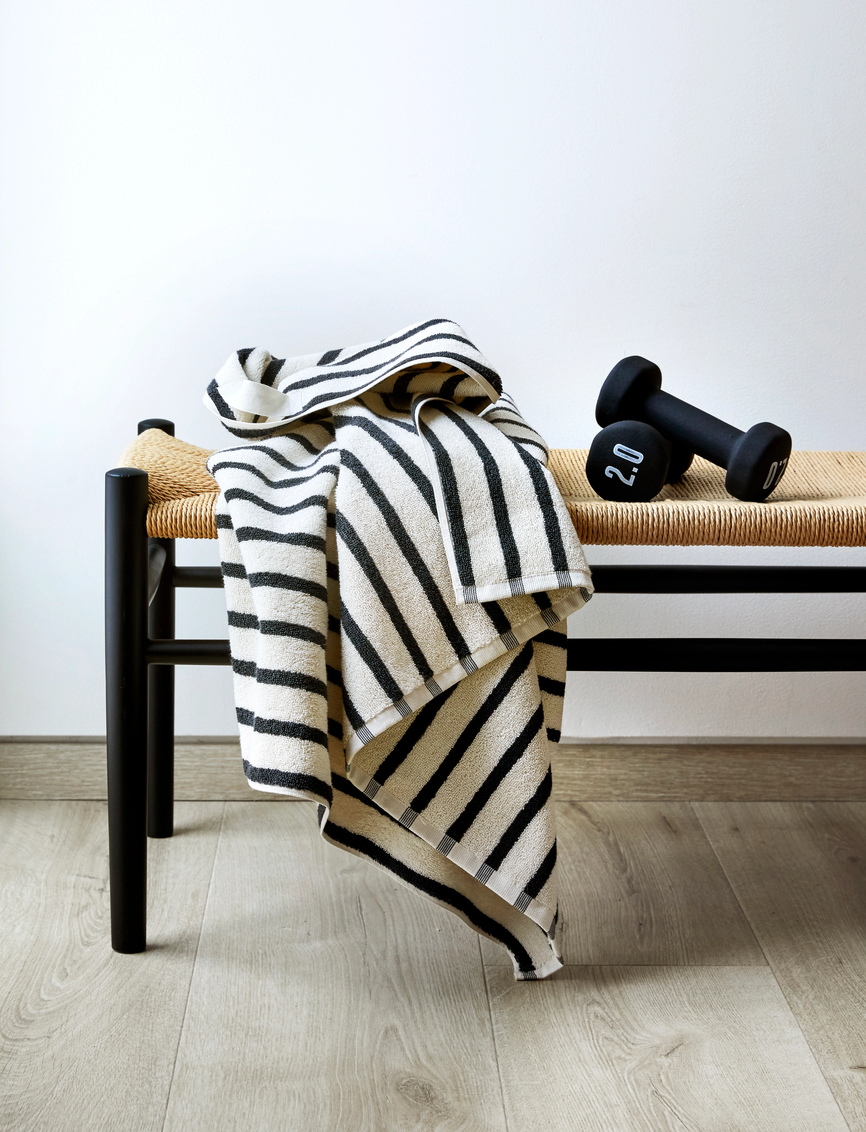 Høie of Scandinavia - Everyday Stripe cotton towel - nach preis einkaufen - anthracite - 4