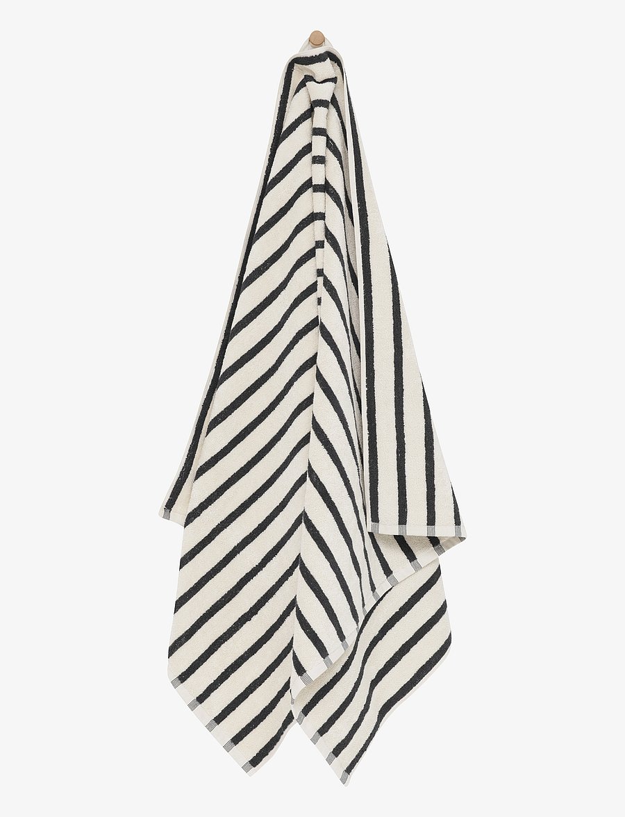 Høie of Scandinavia - Everyday Stripe cotton towel - nach preis einkaufen - anthracite - 2