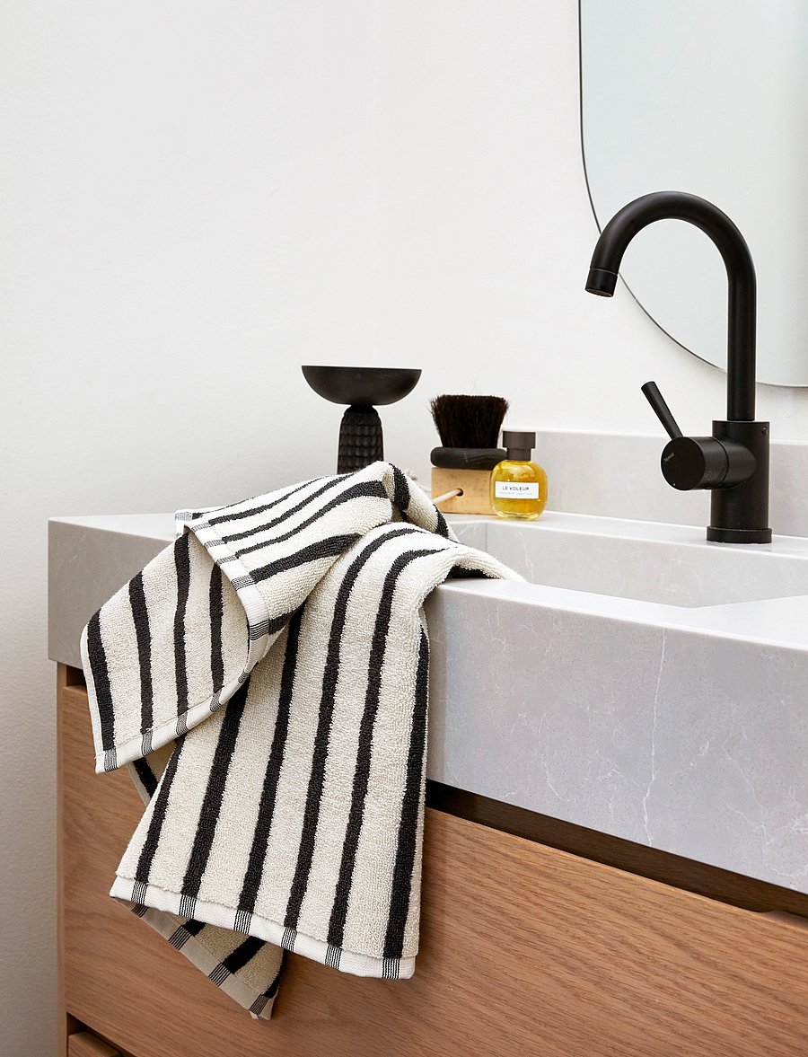 Høie of Scandinavia - Everyday Stripe cotton towel - nach preis einkaufen - anthracite - 0