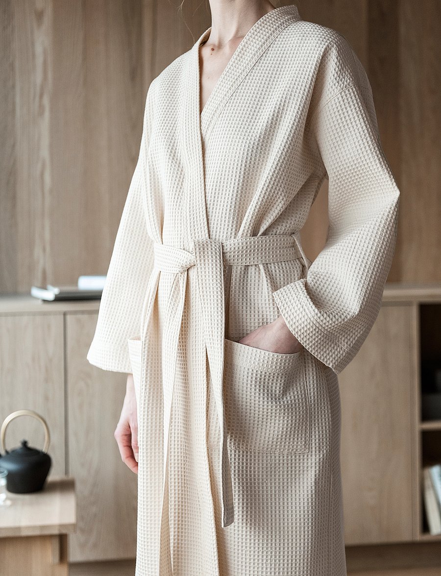 Høie of Scandinavia - Vega waffle bath robe - igapäevane stiil - unbleached - 0