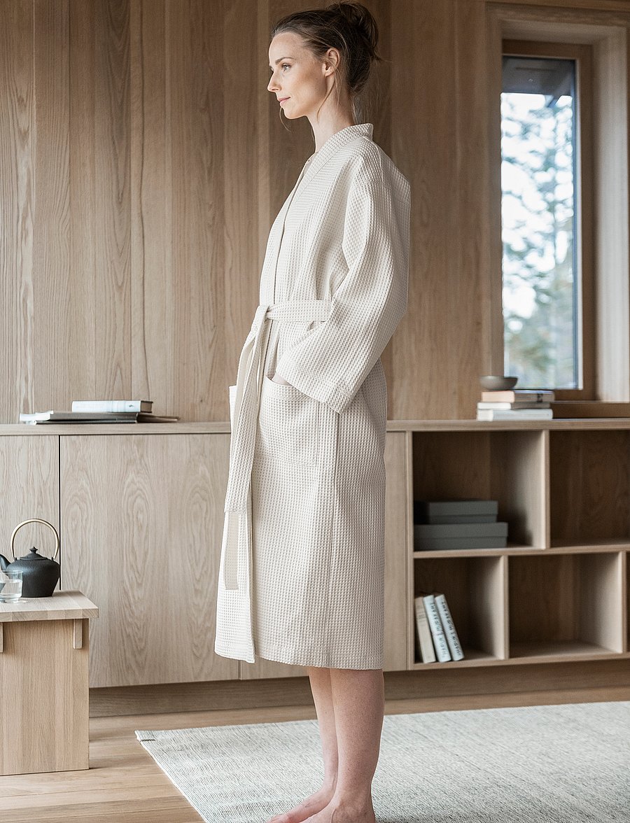 Høie of Scandinavia - Vega waffle bath robe - igapäevane stiil - unbleached - 4
