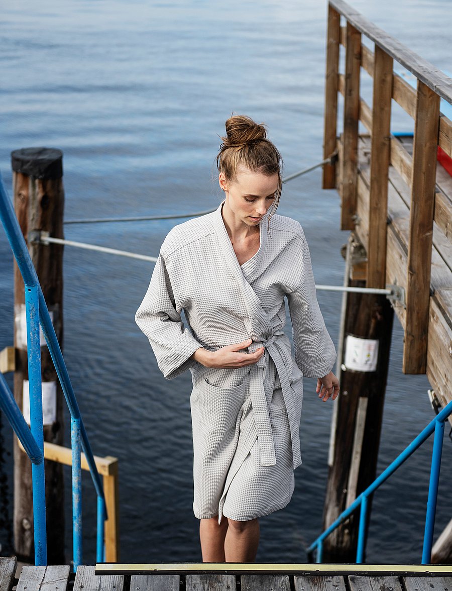 Høie of Scandinavia - Vega waffle bath robe - igapäevane stiil - unbleached - 5