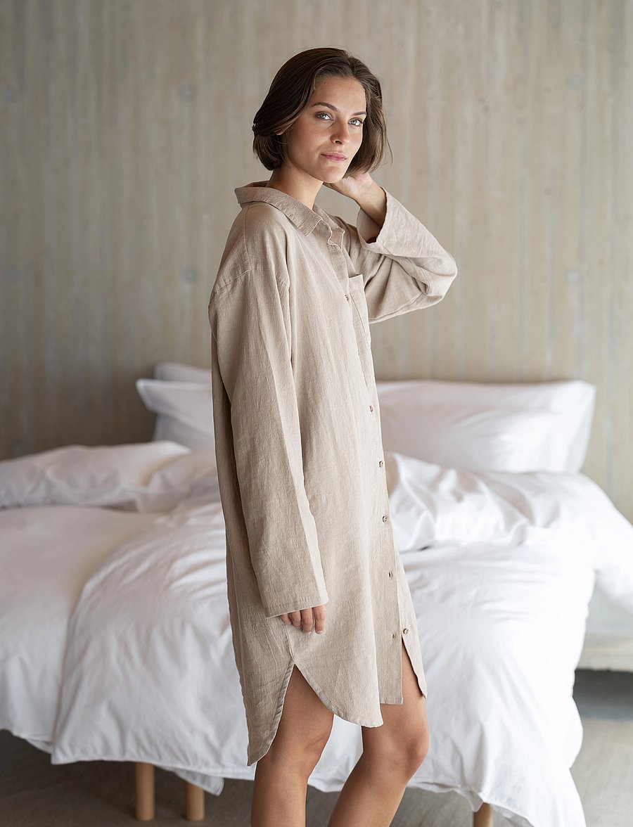 Høie of Scandinavia - Hydra Shirt - Öösärgid - beige - 3