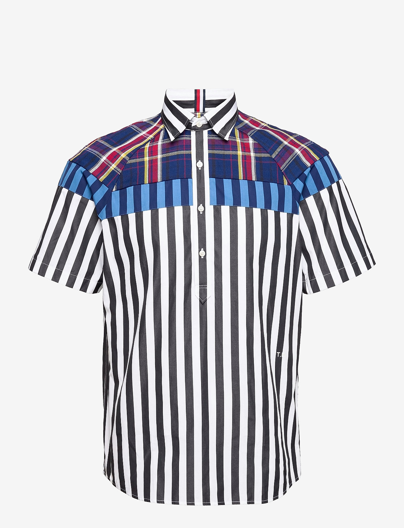 Hilfiger Collection - HCM MIX FABRIC SHIRT - jet black / multi - 0