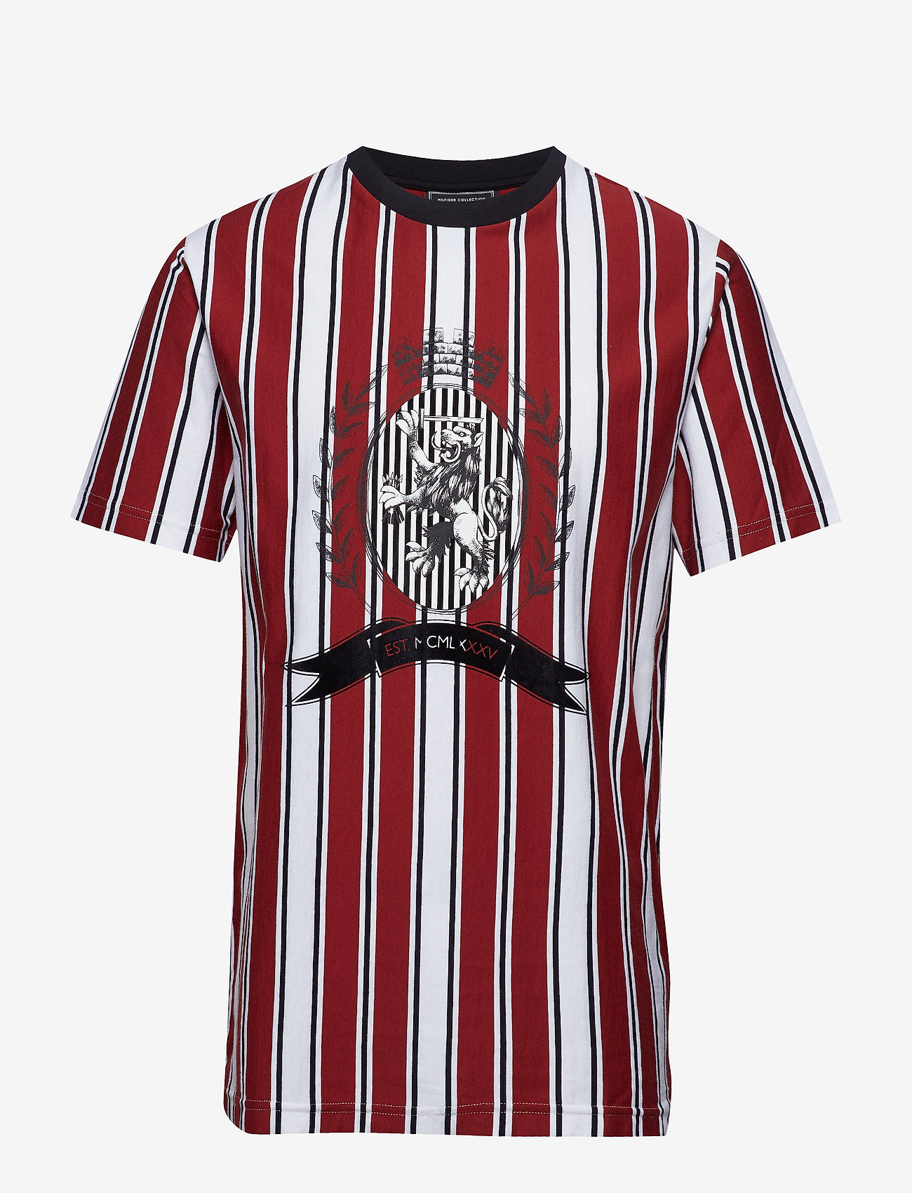 Hilfiger Collection - STRIPED CREST TEE, 9 - haute red / multi - 0