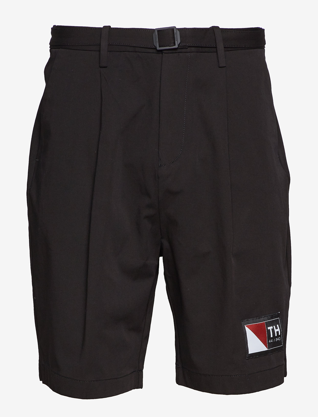 Hilfiger Collection - SOLID PLEATED SHORTS - jet black - 0