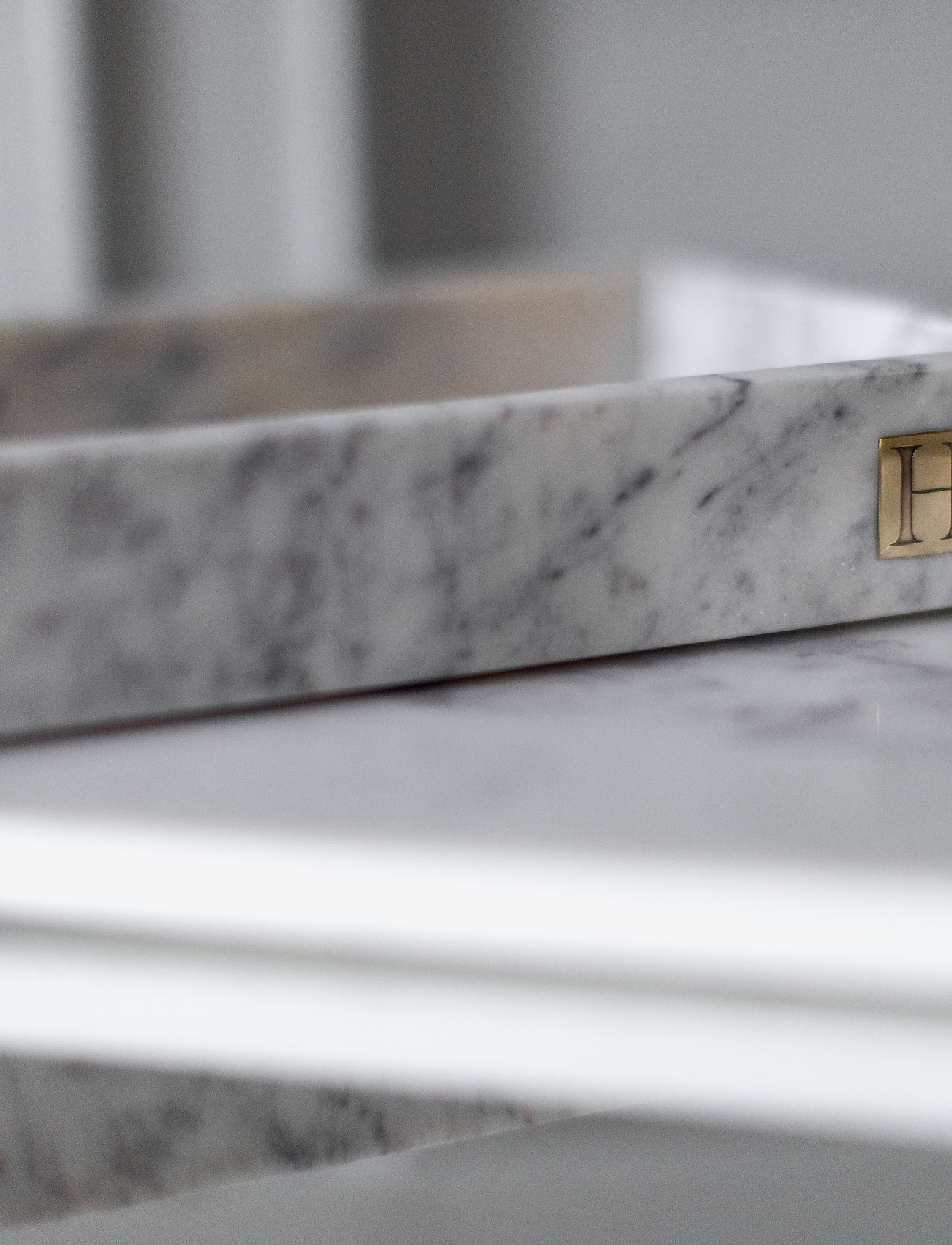 Hilke Collection - Marbletray with logo - shop by price - marble/brass - 3