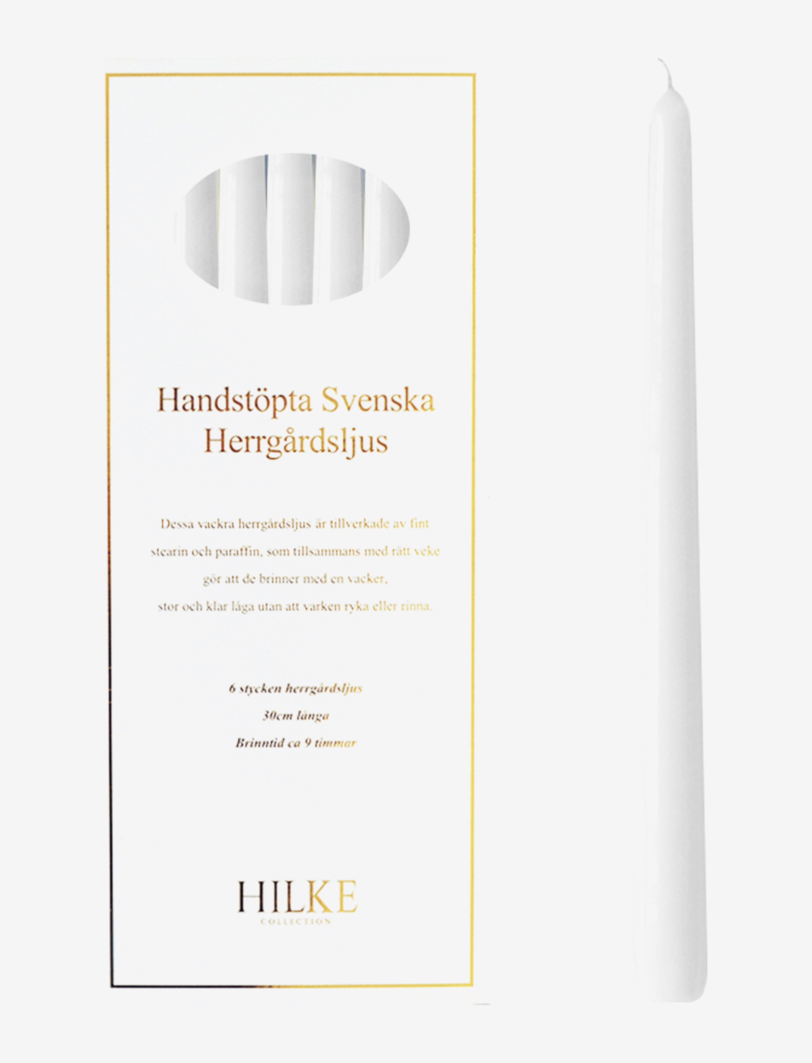 Hilke Collection Herregårdslys, 6 Stk., One Size, Candles, Weiß - Pillar Homeware