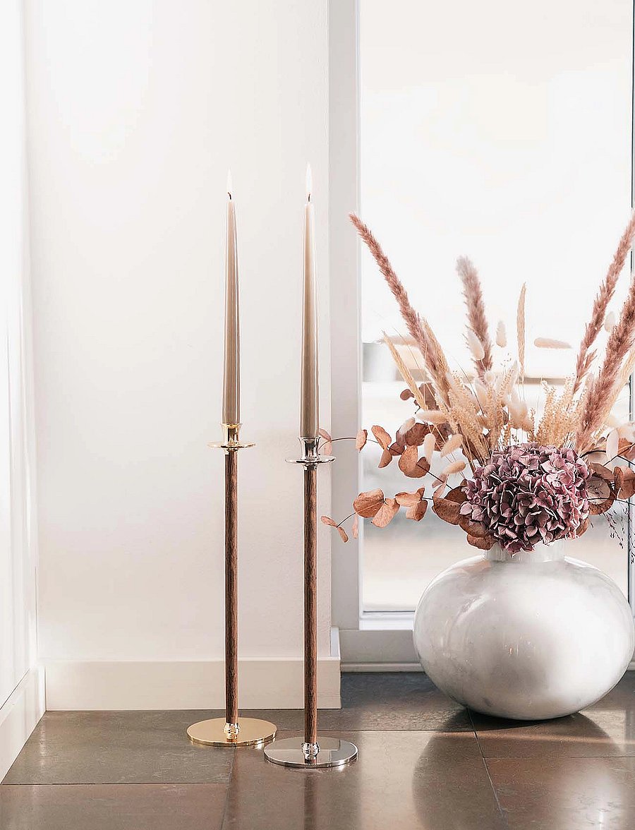 Hilke Collection - candle stick Alto Basso - küünlajalad - nickel plated brass - 0