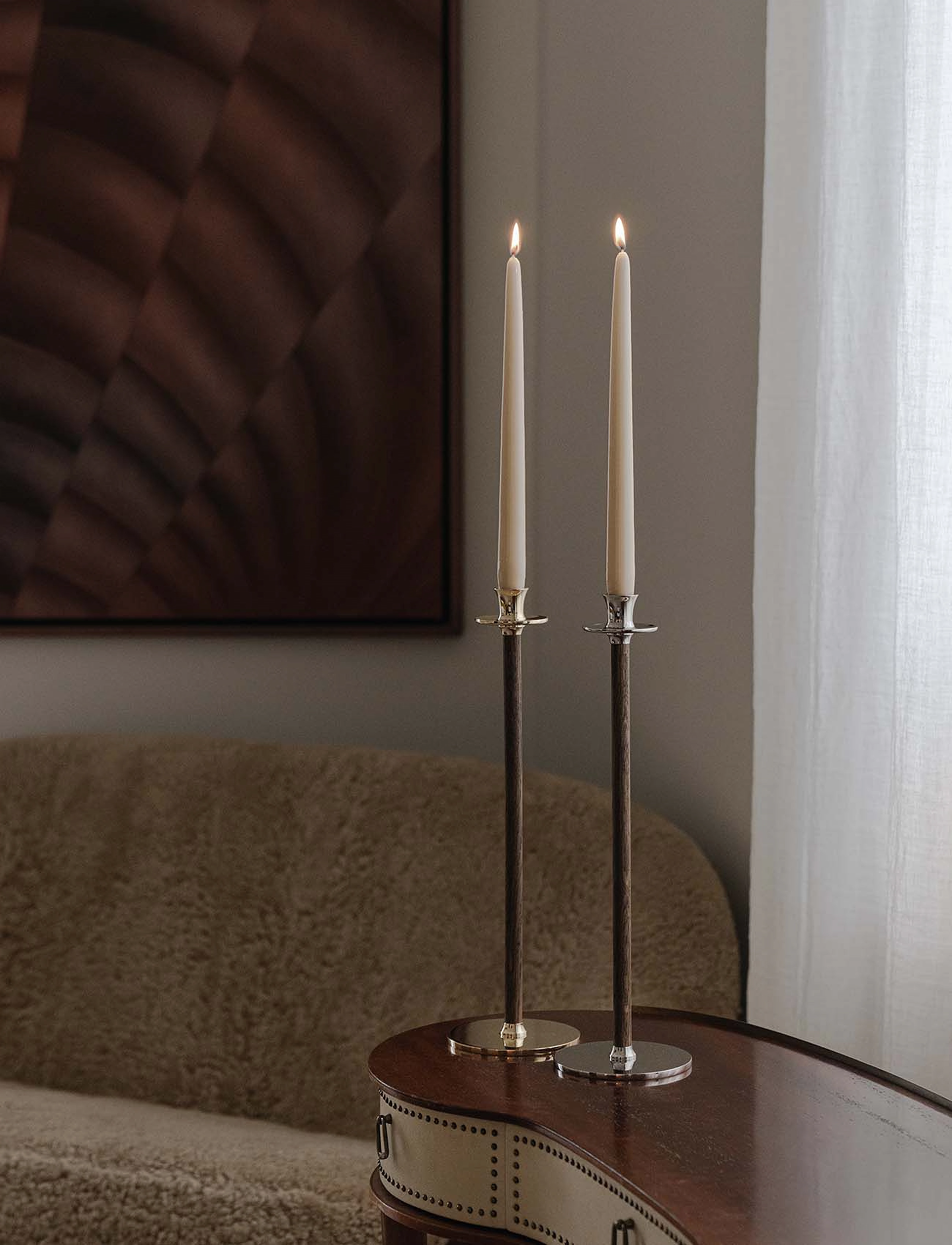 Hilke Collection - candle stick Alto Basso - kertastjakar - nickel plated brass - 5