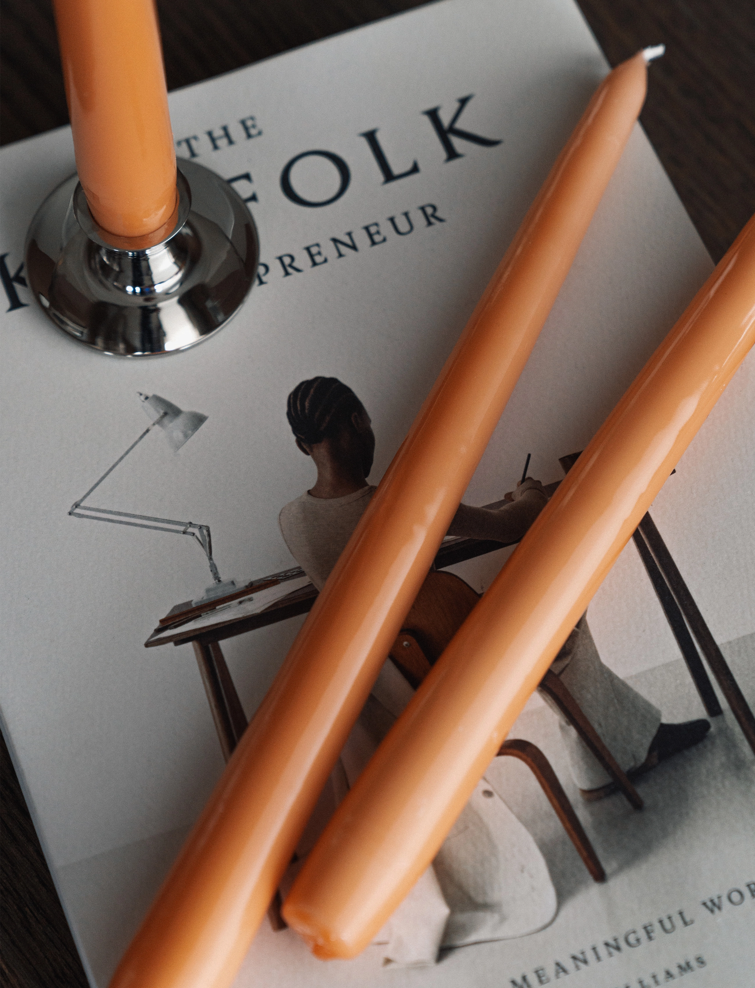 Hilke Collection - Manor Candle Apricot - taper candles - apricot - 3