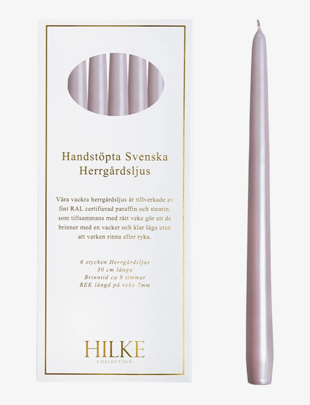 Hilke Collection - Manor Candle Dusty Pink Pearl - taper candles - dusty pink pearl - 0
