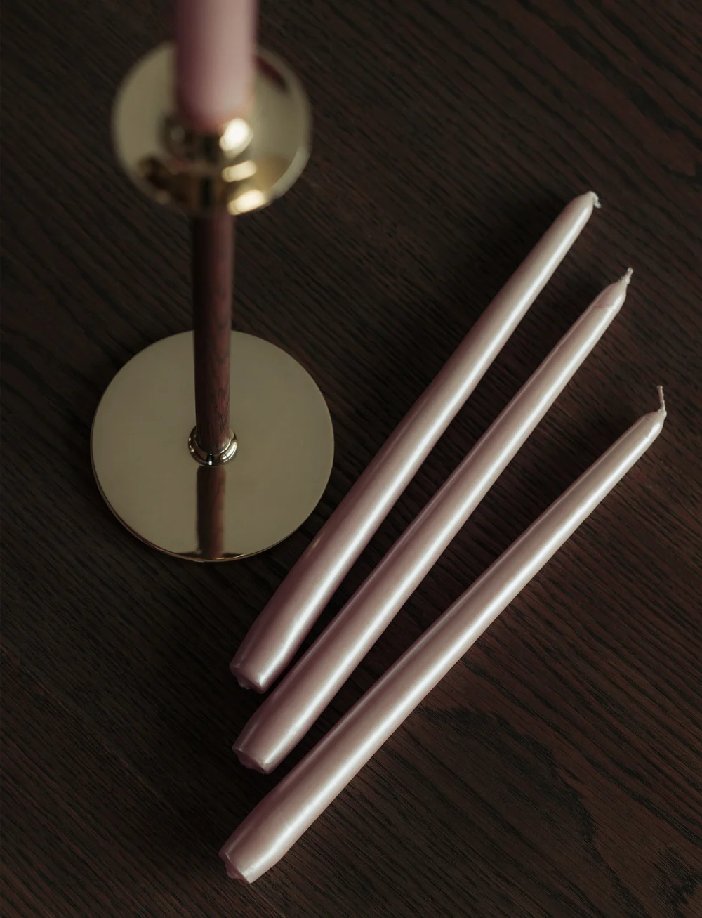 Hilke Collection - Manor Candle Dusty Pink Pearl - taper candles - dusty pink pearl - 1