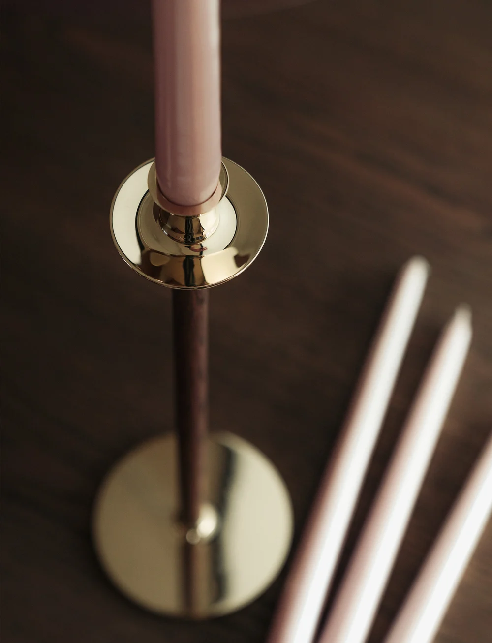 Hilke Collection - Manor Candle Dusty Pink Pearl - taper candles - dusty pink pearl - 3