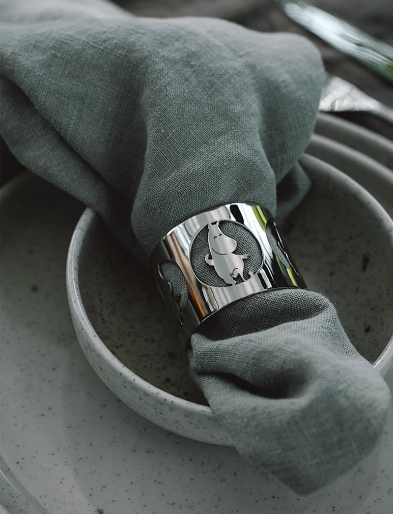 Hilke Collection - Napkinrings Hilke X Moomin, Moomintroll - trendid - silver - 0