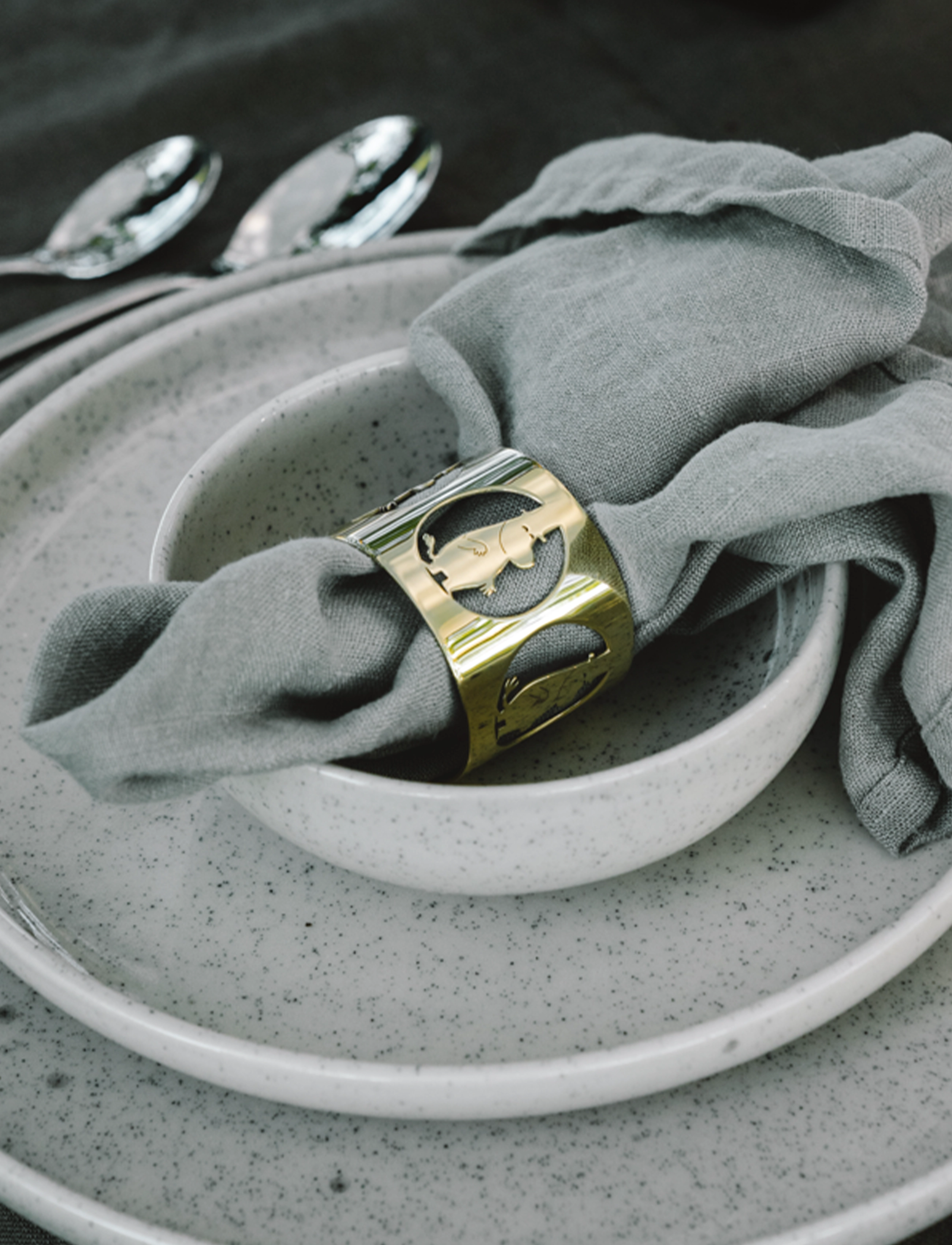 Hilke Collection Servietringe Hilke X Mumitrold, Mumifar, 5X5 cm, Gold, Spise- Og Bordtilbehør > Servietringe Og -Holdere, Unisex