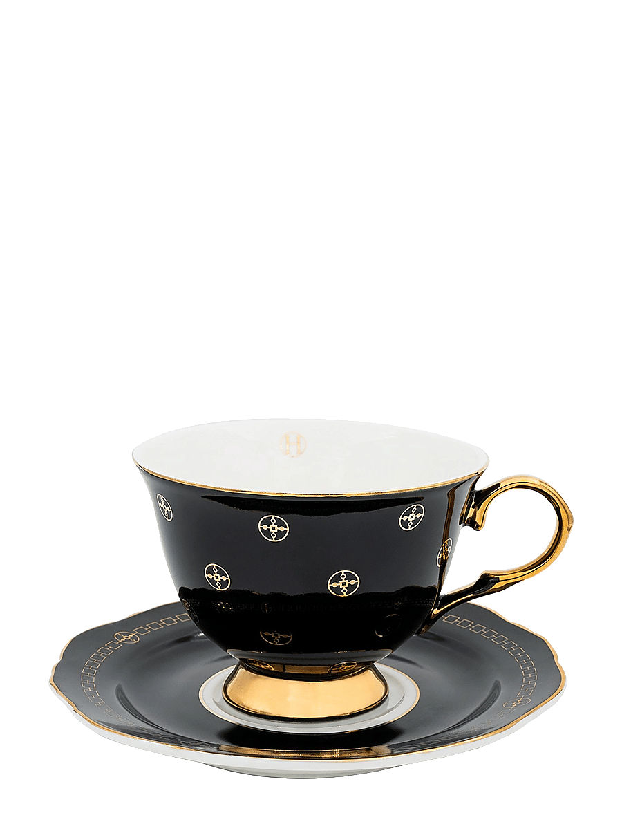 Hilke Collection - cup with saucer - Anima Gemella Nero - teetassen - black - 0