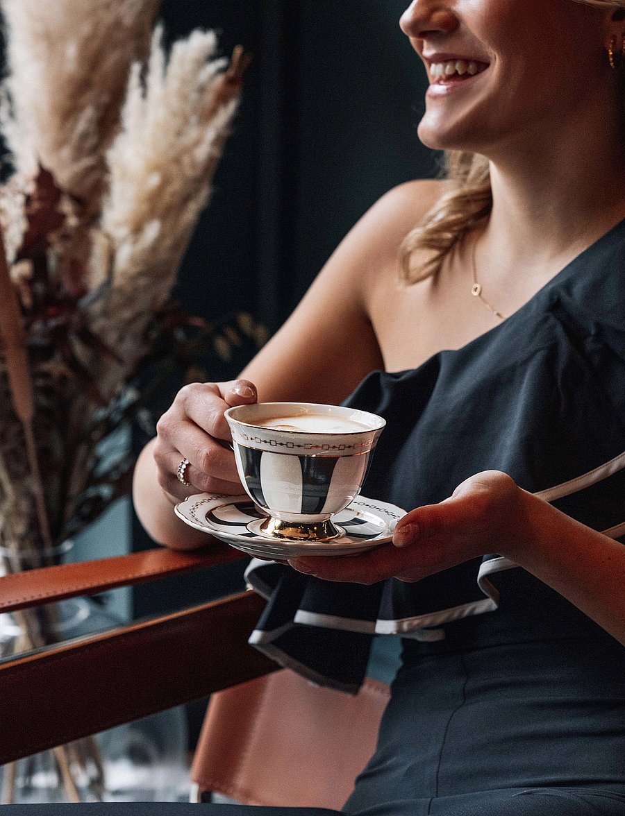 Hilke Collection - cup with saucer - Strisce Nero - teetassen - multi-colored - 1
