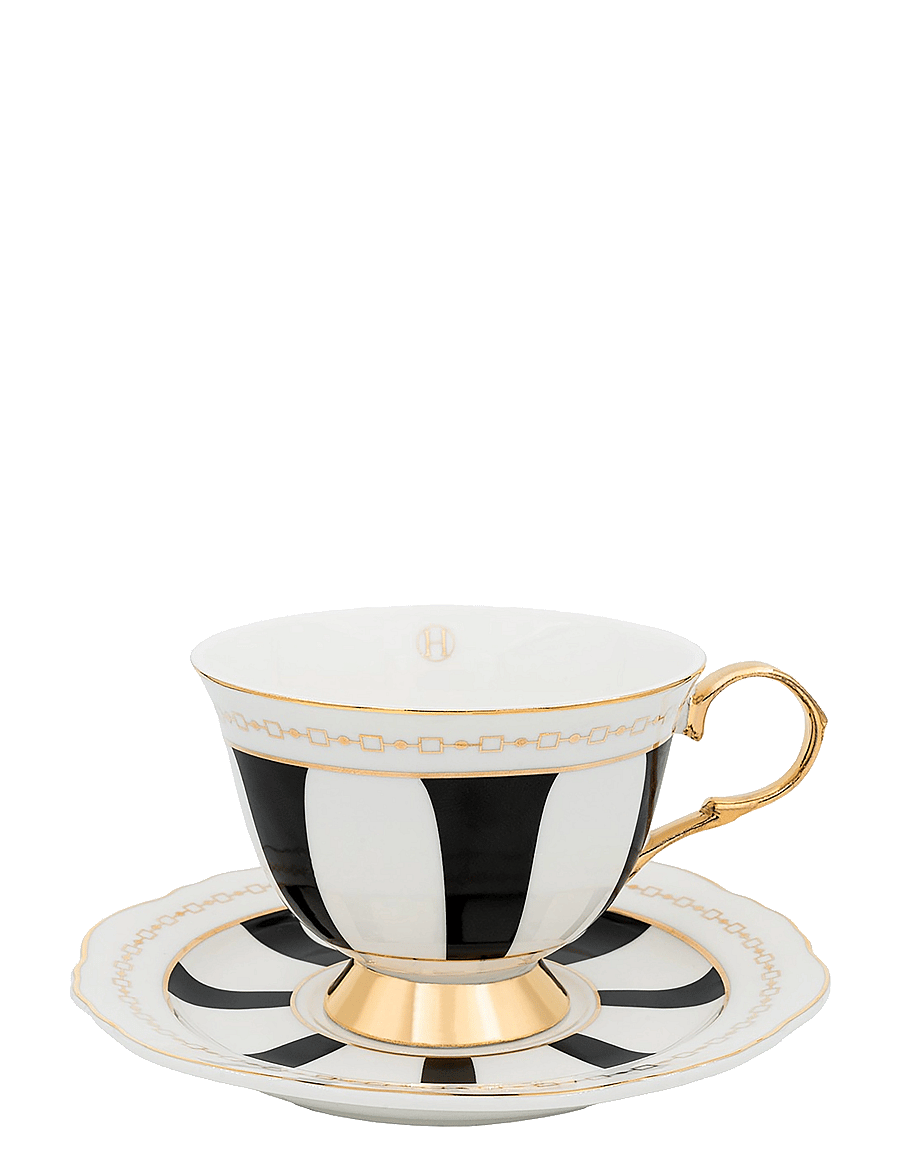 Hilke Collection - cup with saucer - Strisce Nero - teetassen - multi-colored - 0