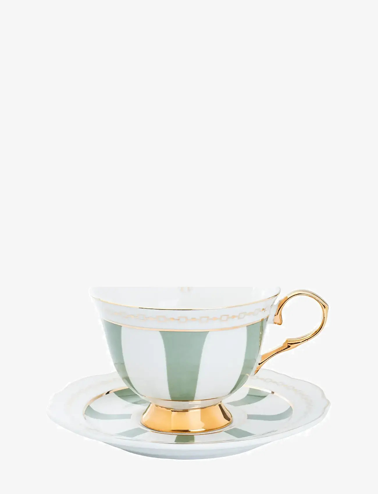 Hilke Collection - Cup with saucer - Strisce Salvia - tea cups - eucalyptus - 0
