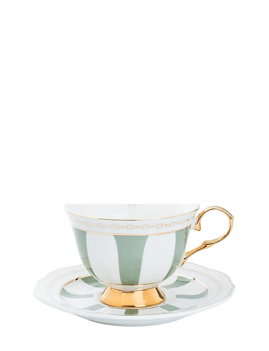 Hilke Collection - Cup with saucer - Strisce Salvia - teetassid - eucalyptus - 0