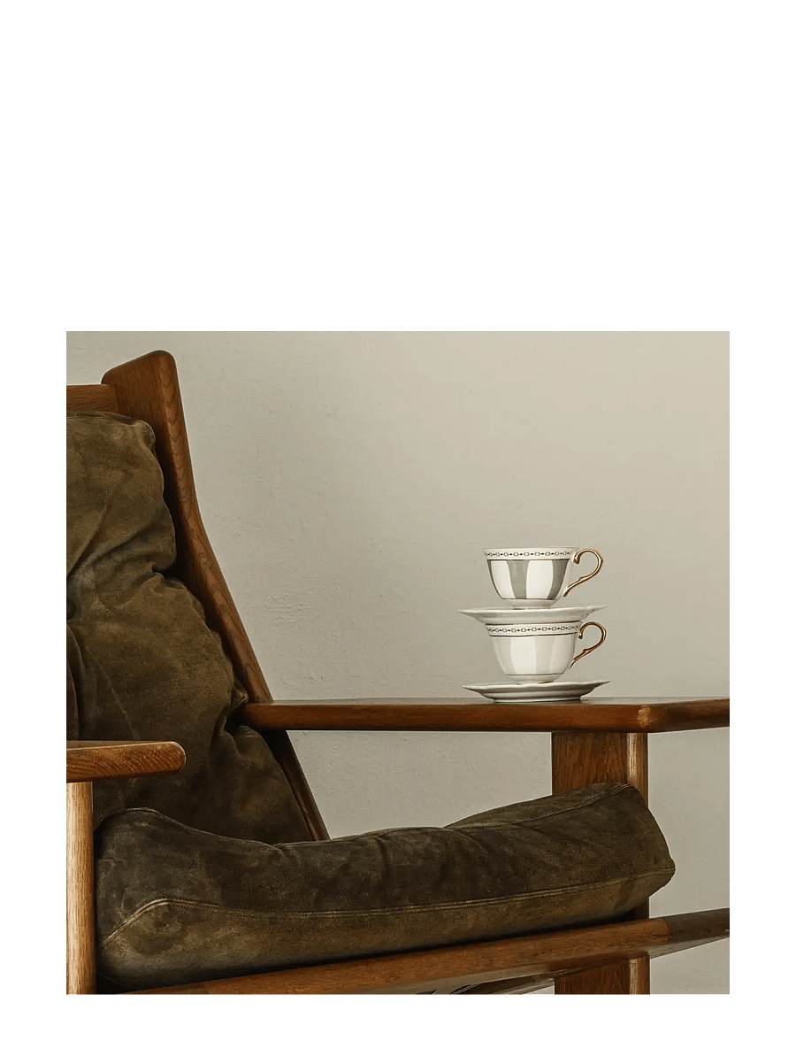 Hilke Collection - Cup with saucer - Strisce Salvia - teetassid - eucalyptus - 1