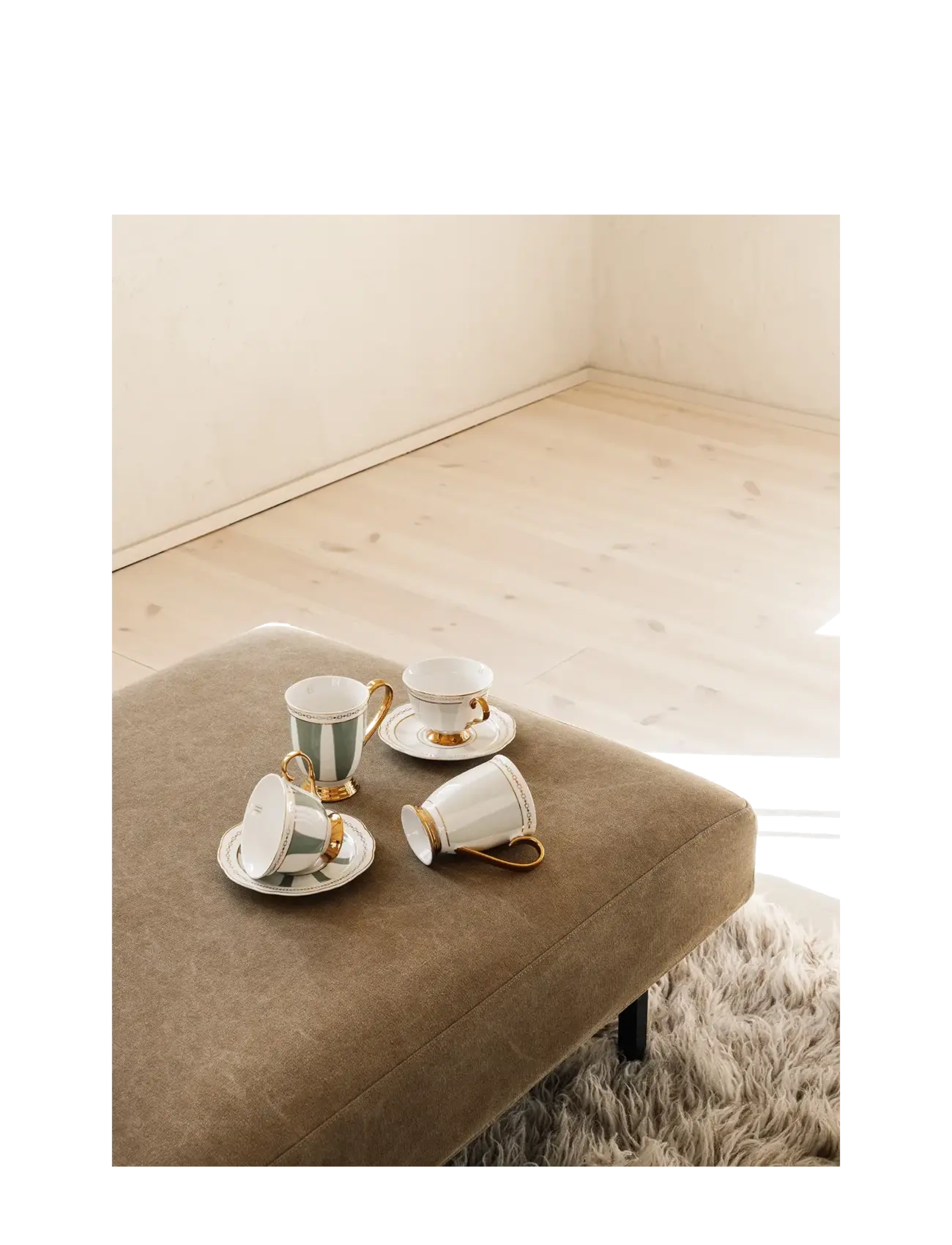 Hilke Collection - Cup with saucer - Strisce Salvia - tekopper - eucalyptus - 3