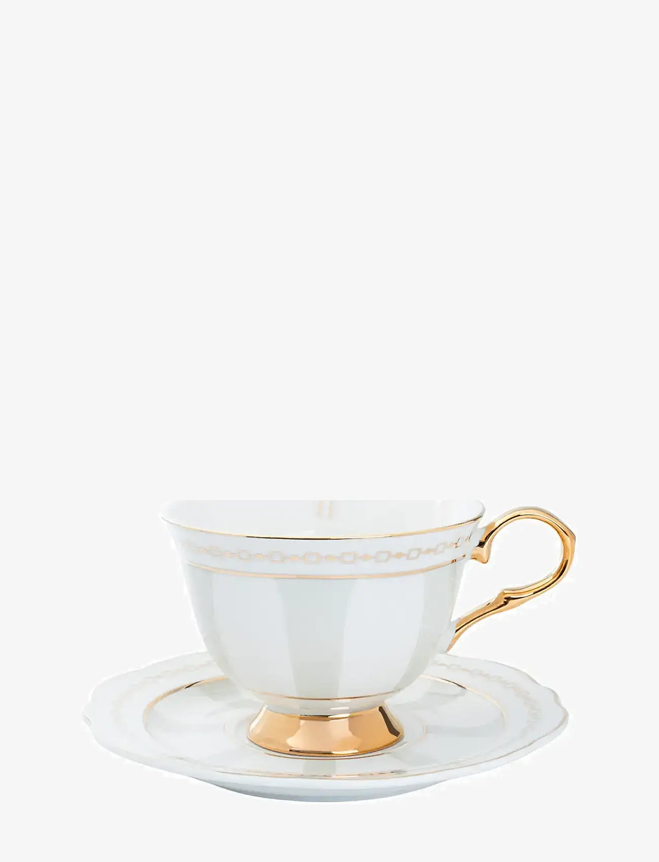 Hilke Collection - Cup with saucer - Strisce Tortora - tea cups - greige - 0