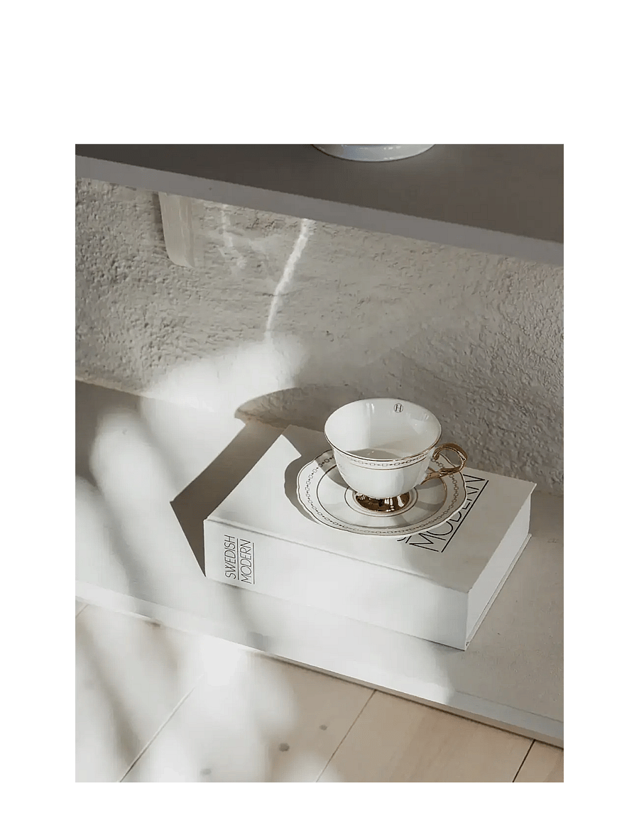 Hilke Collection - Cup with saucer - Strisce Tortora - teetassid - greige - 1