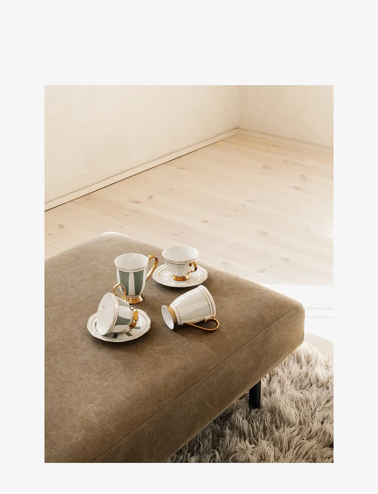 Hilke Collection - Cup with saucer - Strisce Tortora - tea cups - greige - 3