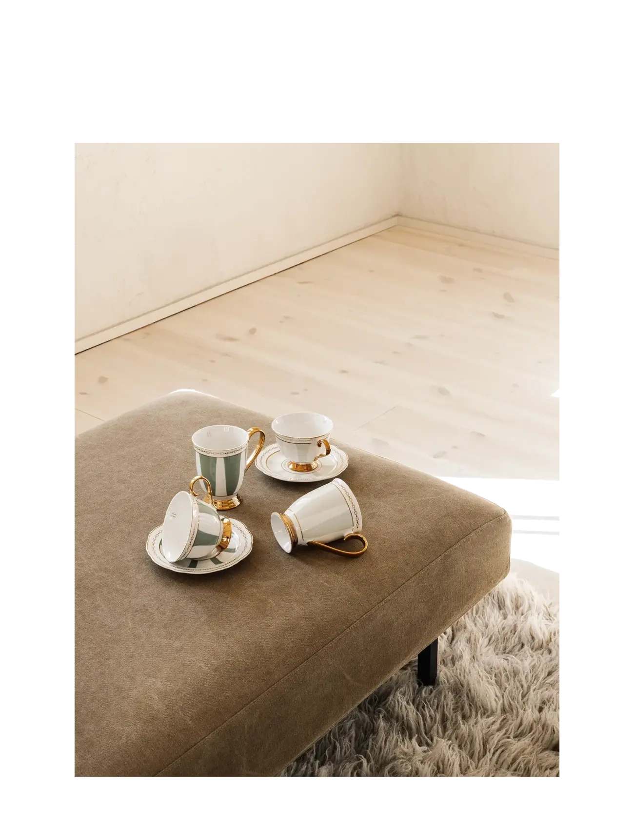 Hilke Collection - Cup with saucer - Strisce Tortora - teekupit - greige - 3